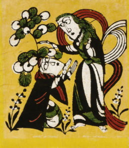A folk art depiction of Jesus blessing the Canaanite woman