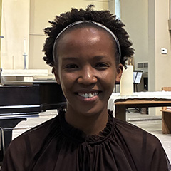 Naomi Mbise in the UniLu chancel